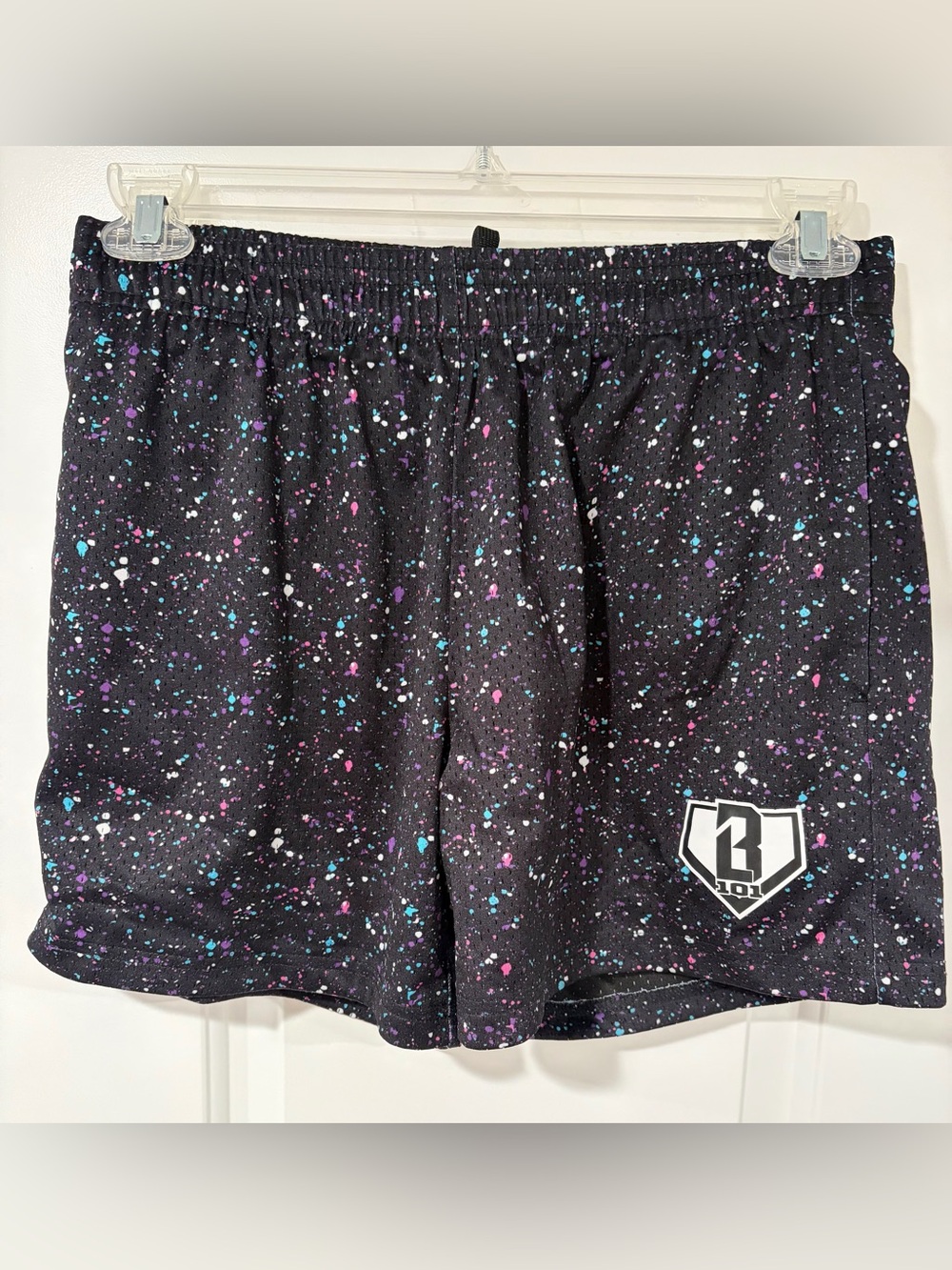 Mens B101 Paint Splatter Athletic Shorts